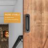 Barn Style Door Handle Steel Material Rusts Resistant with Wide Base Four Screws Mount Comfortable Use for Home