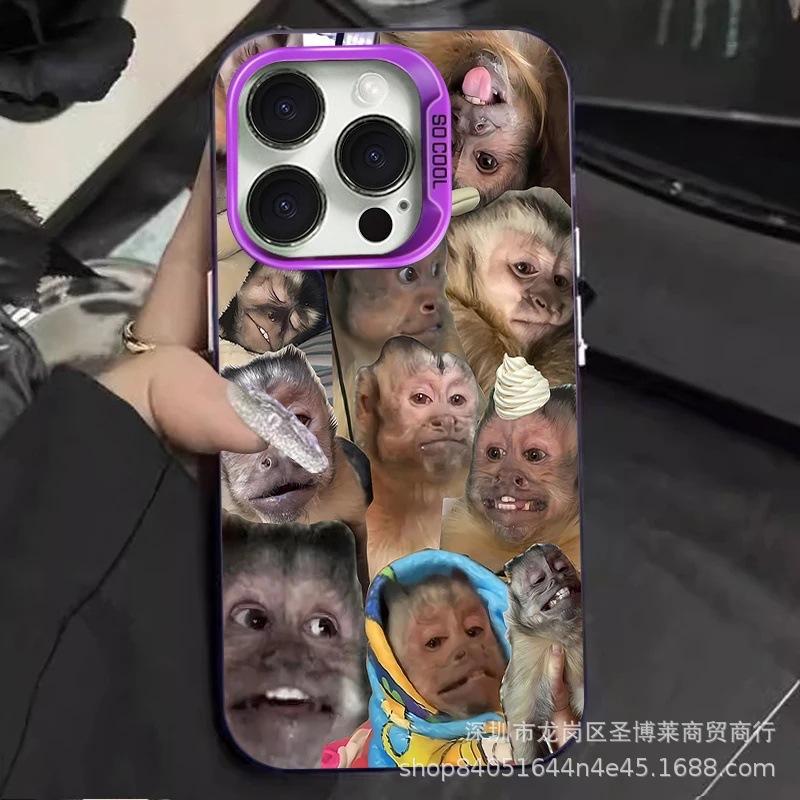 Full Screen Monkey Applies To Apple 15 Colored Silver iPhone14Pro Creative 11promax Matte 16 Protective Case 17
