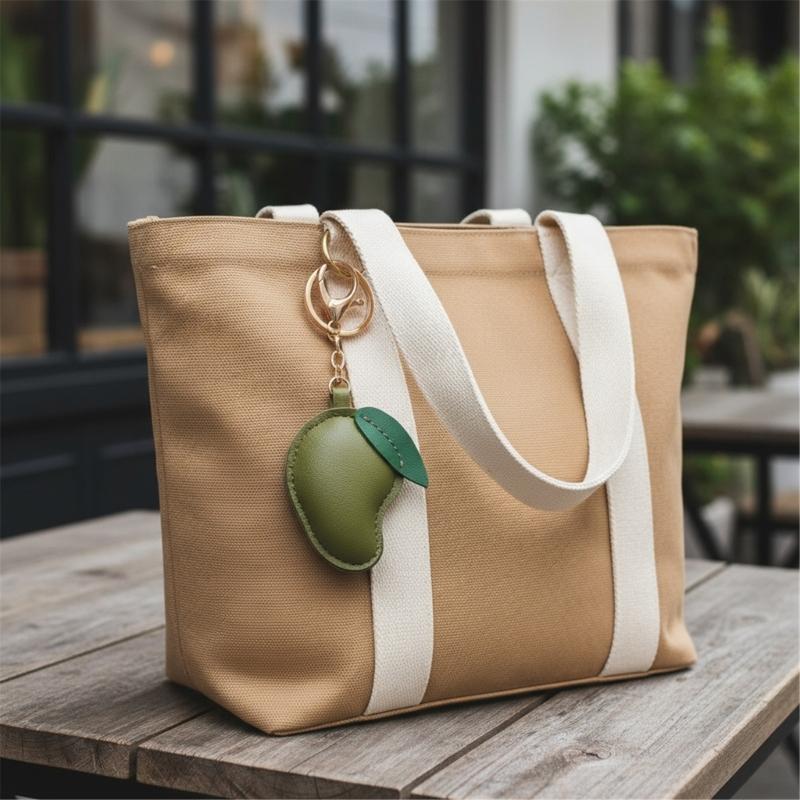 Leather Keychain Accessory Artistic Fruit Shape Portable Bag Embellishment Suitable for Backpacks or Key Decorating