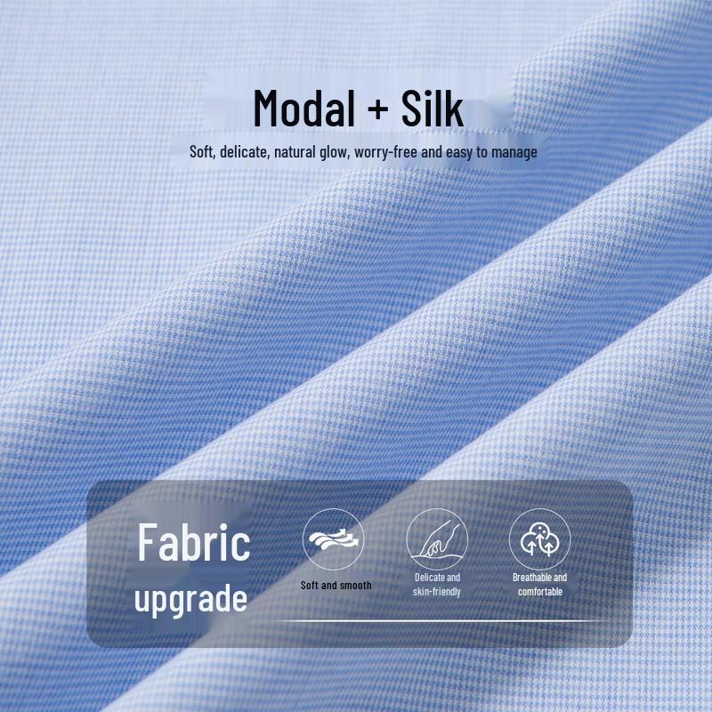 Hodo Men's Easy Care Silk & Modal Blend Long Sleeve Shirt