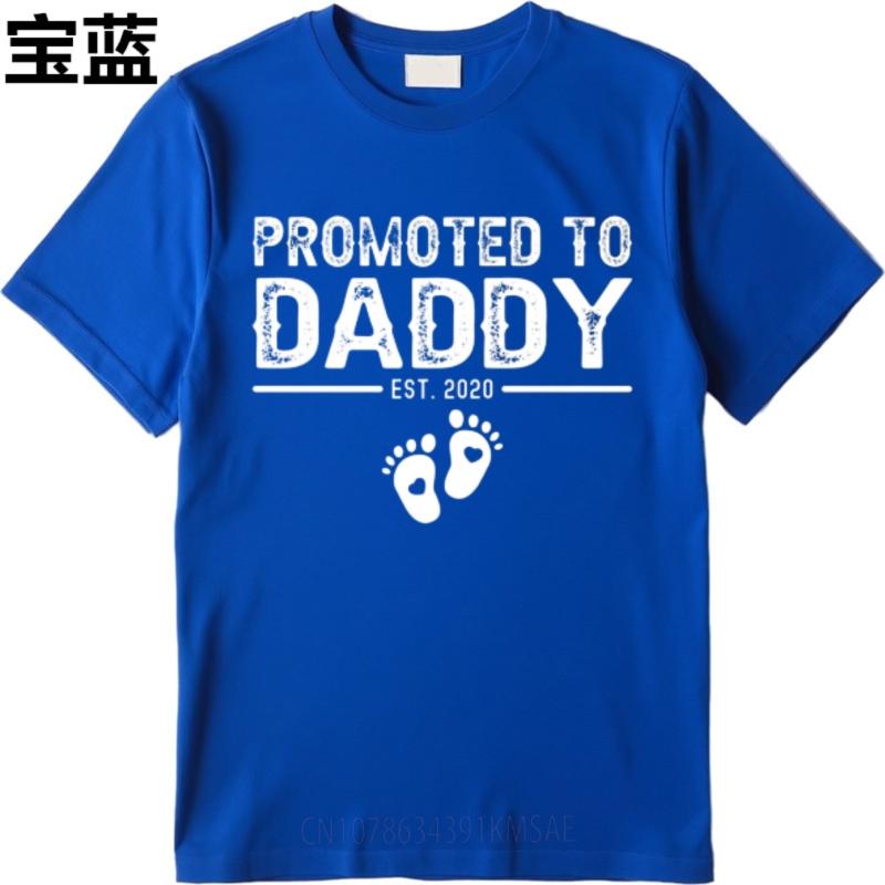 Adult For Her Round Neck Tshirt Big Size Teeshirt Promoted To Daddy Est 2020 Footprints Classic For Her Tops Relaxed Fit Tshirt