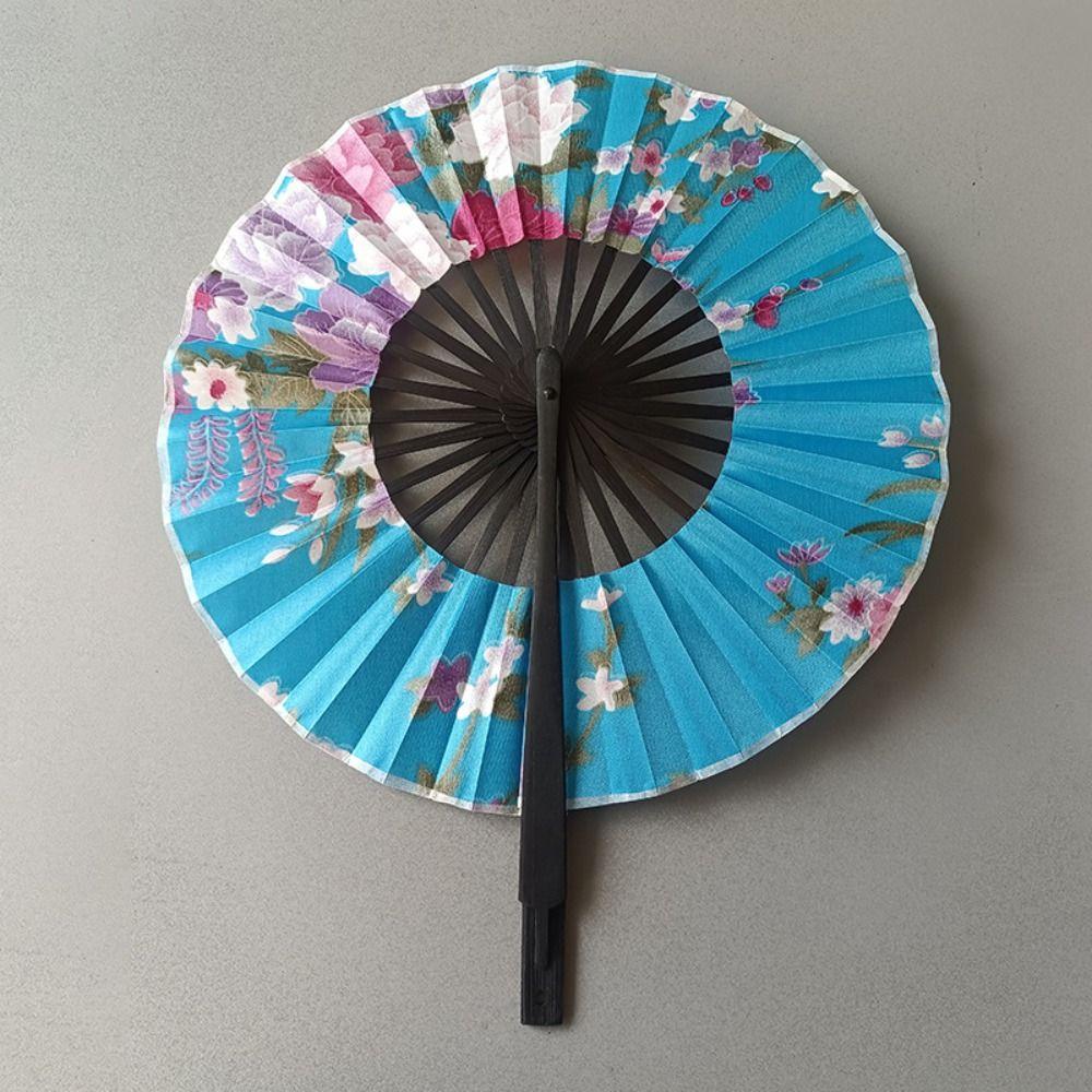 Drehbarer Tanzfächer Bambus Handgefertigt Handfächer Künstlerischer Runder Faltfächer Hanfu Zubehör