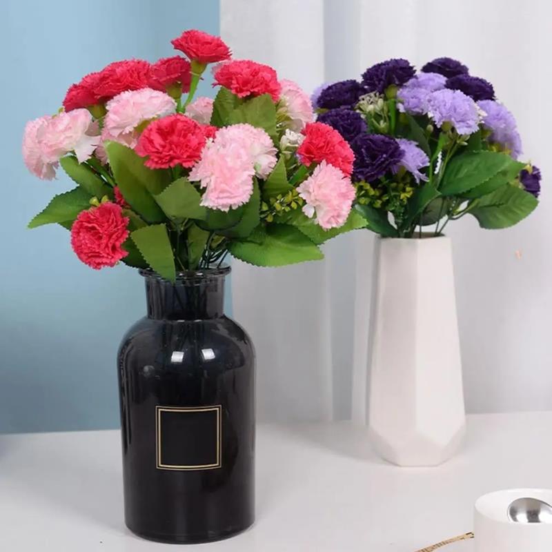 Chrysanthemum Bouquet Artificial Flowers for Vase Decoration Composition 35 Cm - Red-Pink