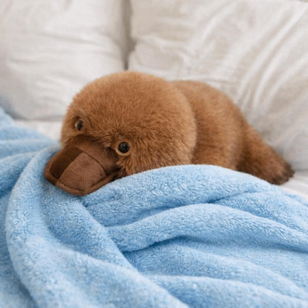 Super Soft Simulation Platypus Toy Brown Color Stuffed Animal Doll Platypus Plush Pillow  Kids Gift