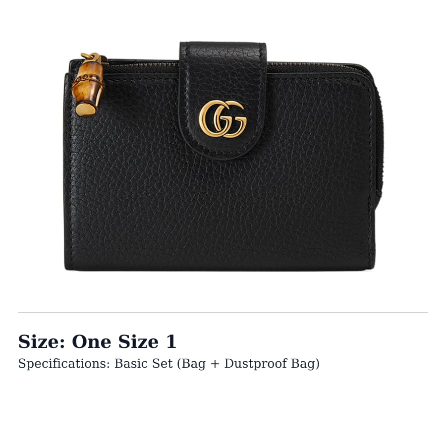 Gucci Leather Wallet Medium Women's Black 739498-AABXM-1000