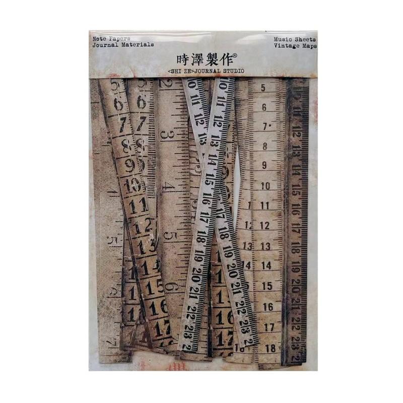 Numbers Strip Ruler Stickers Vintage Materials DIY Scrapbooking Materials Collage Junk Journal Decor Stickers