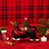 Lighted Dachshund Christmas Decoration Resin Dachshund Ornament with Scarf Boots Light-up Tree
