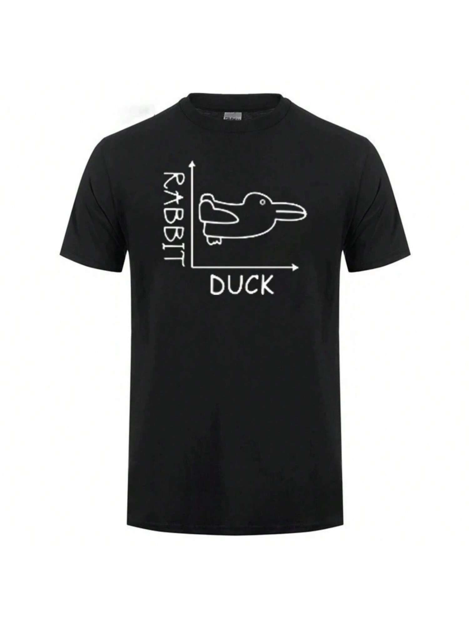 Duck Rabbit Fun Math Print Wounisex T Shirt Funny Meme Tshirt Graphic Print Crew Neck T-Shirt Casual Short Sleeve S разноцветный