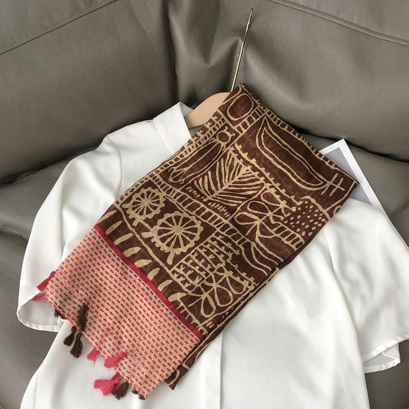 Fashion Luxury Brand Ombre Big Floral Tassel Viscose Shawl Scarf Lady Soft Thin Beach Wrap Pashmina Stole Bufandas Muslim Hijab