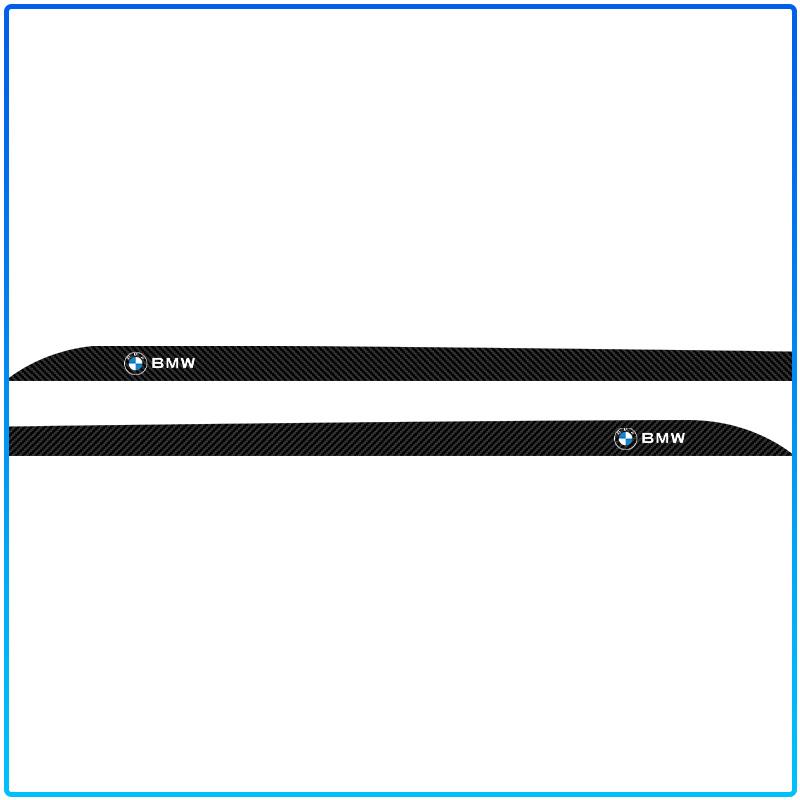 2Pcs Carbon Car Door Side Skirt Sill Stripe Sticker Anti-scratch Refit Sticker For BMW M Performance 1 3 5 7 Series M3 M4 M5 M6 X1 X3 X5 X6 X7 E30 E3