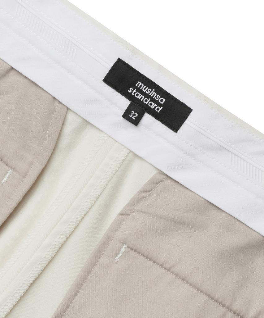 Musinsa Standard Semi-Wide Slit Hidden Banding Slacks [Cream]