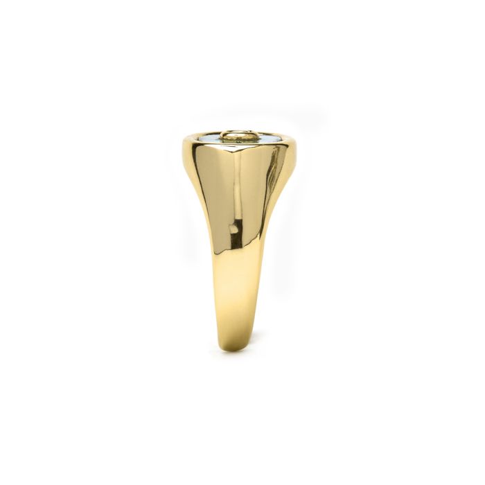 Pierścionek - LUXENTER - Staxo - Malachit - Złoto 18 karatów - Szerokość 12,3 mm