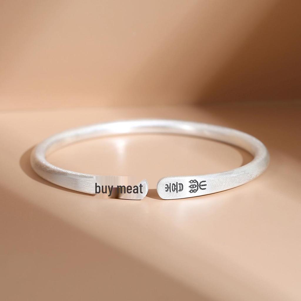 9999 Pure Silver Women's Bangle - Peace & Joy Ancient Style Fashion Jewelry