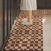 Kitchen Floor Mat Non-slip Waterproof Oil-proof Carpet PVC Leather Lattice Geometric Pattern Rug Long Ruler Home Decoration Mats