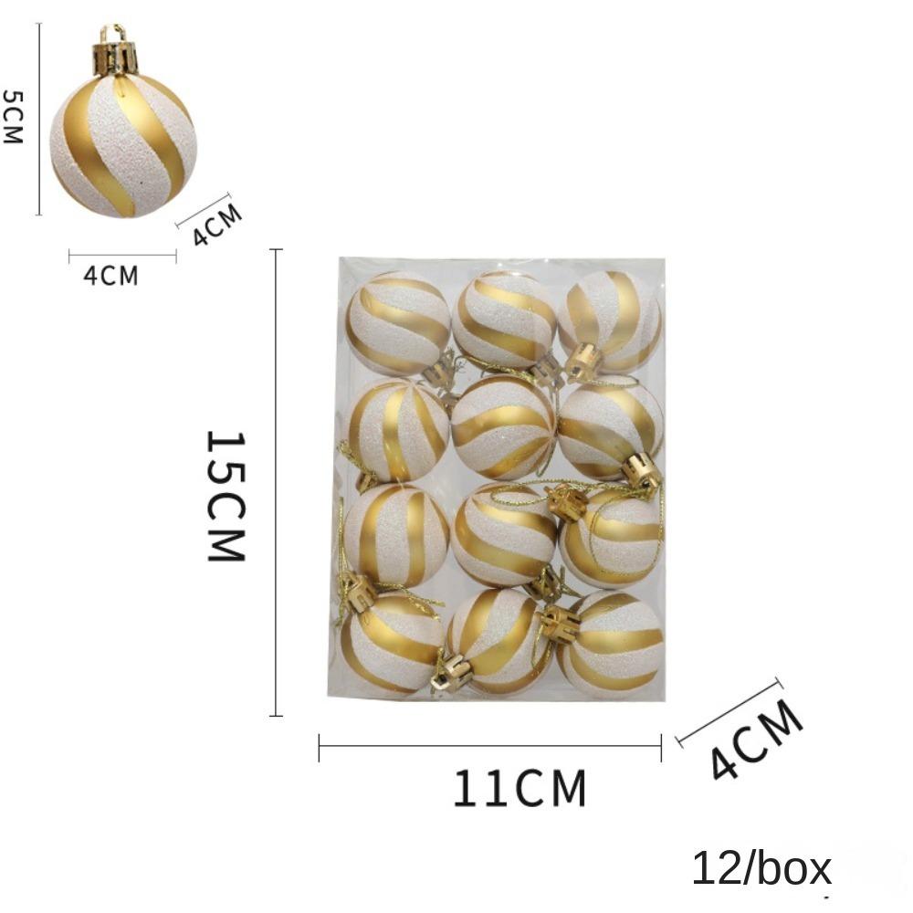 

12Pcs/Box Electroplated Painted Ball Christmas Gifts Boxes Pendant Christmas Decorations золотой/белый