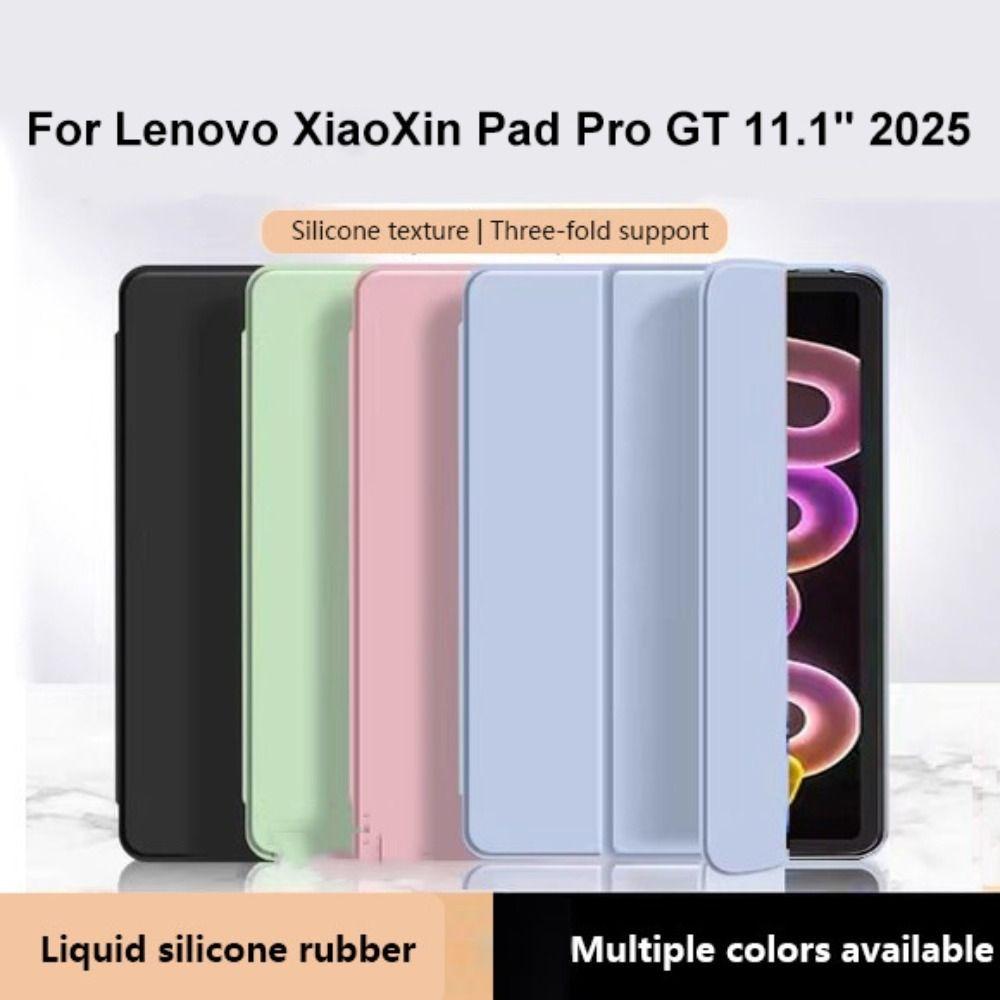 For New Auto Sleep/Wake 11.1" Tablet Flip Cover Tri-Folding Stand Soft Silicone Tablet Case for Lenovo Xiaoxin Pad Pro GT 2025