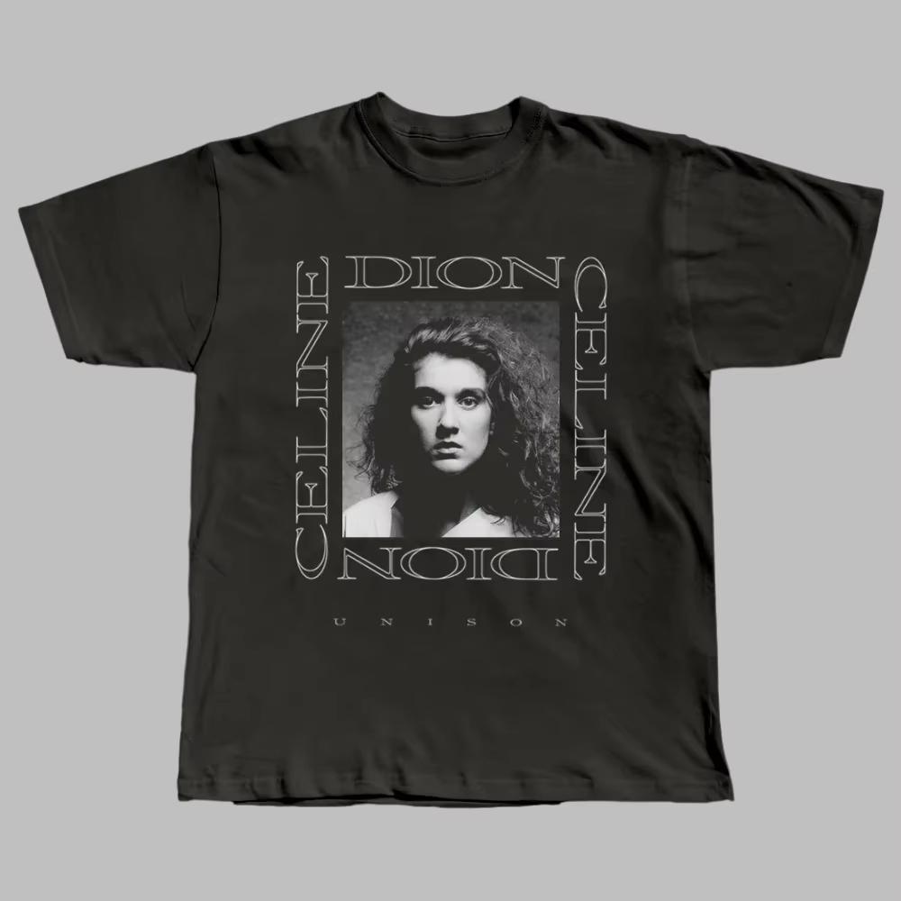 2026 Hot Sale Singer Celine Dion Portrait Graphic T-shirt Unisex Casual Oversized T-shirt Breathable Streetwear Short Sleeve Casual Tees
