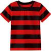 Girl's T-Shirt Rainbow Stripe Summer Casual Short Sleeve Tees Loose Round Neck Kids Top Outdoor Comfortable Children's Clothing