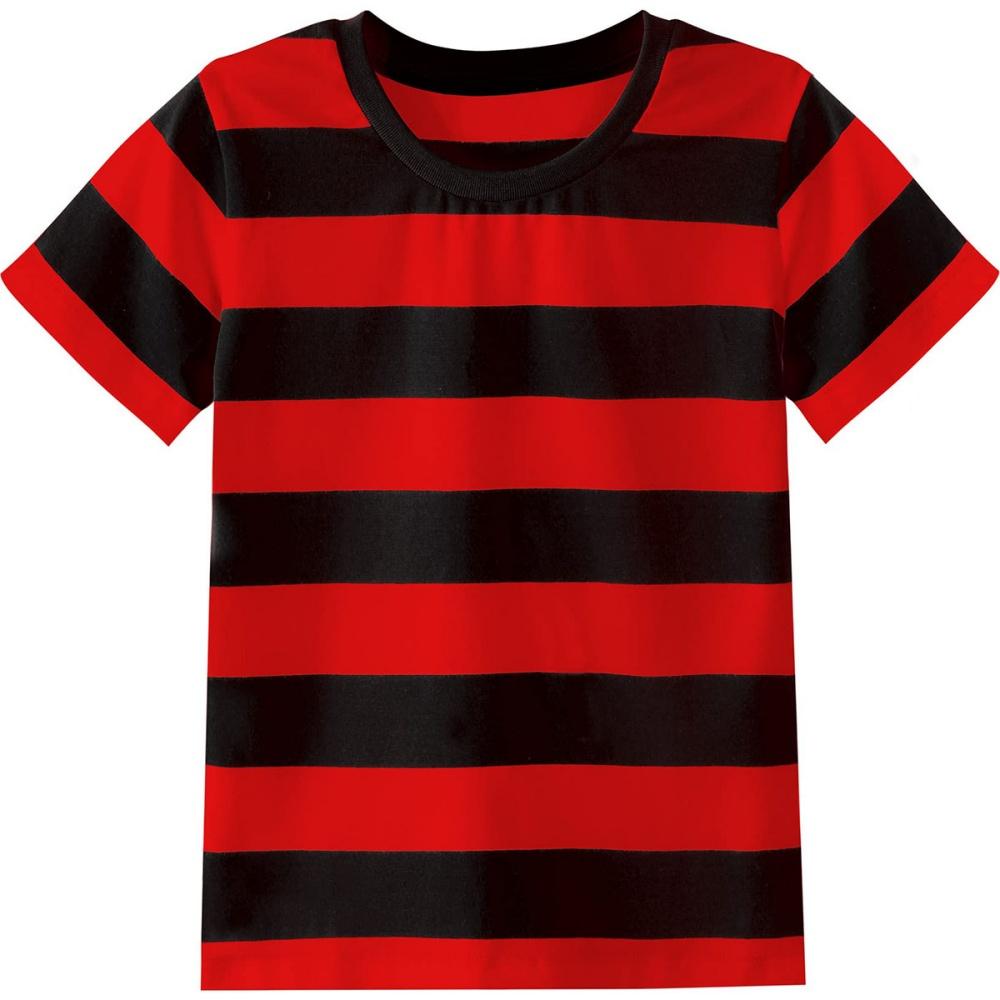 Girl's T-Shirt Rainbow Stripe Summer Casual Short Sleeve Tees Loose Round Neck Kids Top Outdoor Comfortable Children's Clothing