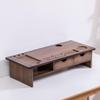 Beifang Walnut Monitor Riser with Dual Drawers