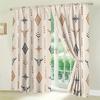 Set Of 2 Aztec Bull Skull Print Curtains Decorative Living Room Decor Window Drapes Boho Made Polyester Area Treatment