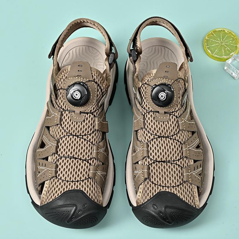 Italian Outdoor Walking Sandals Antiskid Hiking Trekking Summer Genuine Leather Sandal Non-Slip2025New Design Flat Designer Shoe