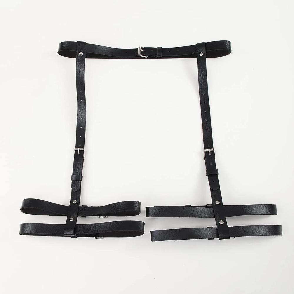 Kvinner Mote sele Strømpebånd Pu Lær Piggdekor Sele Justerbar Gothic Sele Dame Goth Sele Bondage undertøy