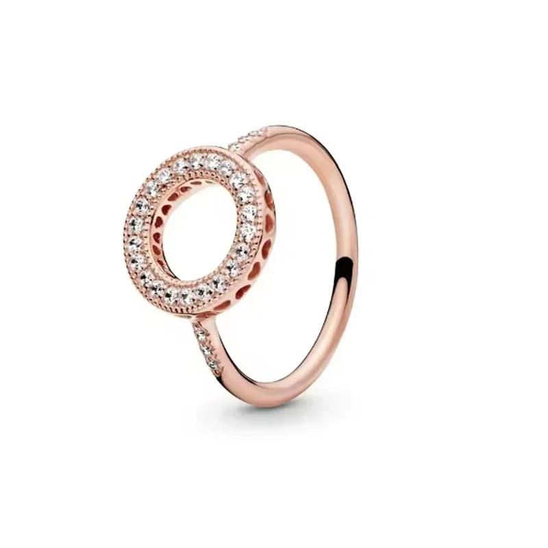 Exquisite 925 Sterling Silver Charming Rose Gold Series Daisy Ring Ladies' Classic Holiday Party Jewelry