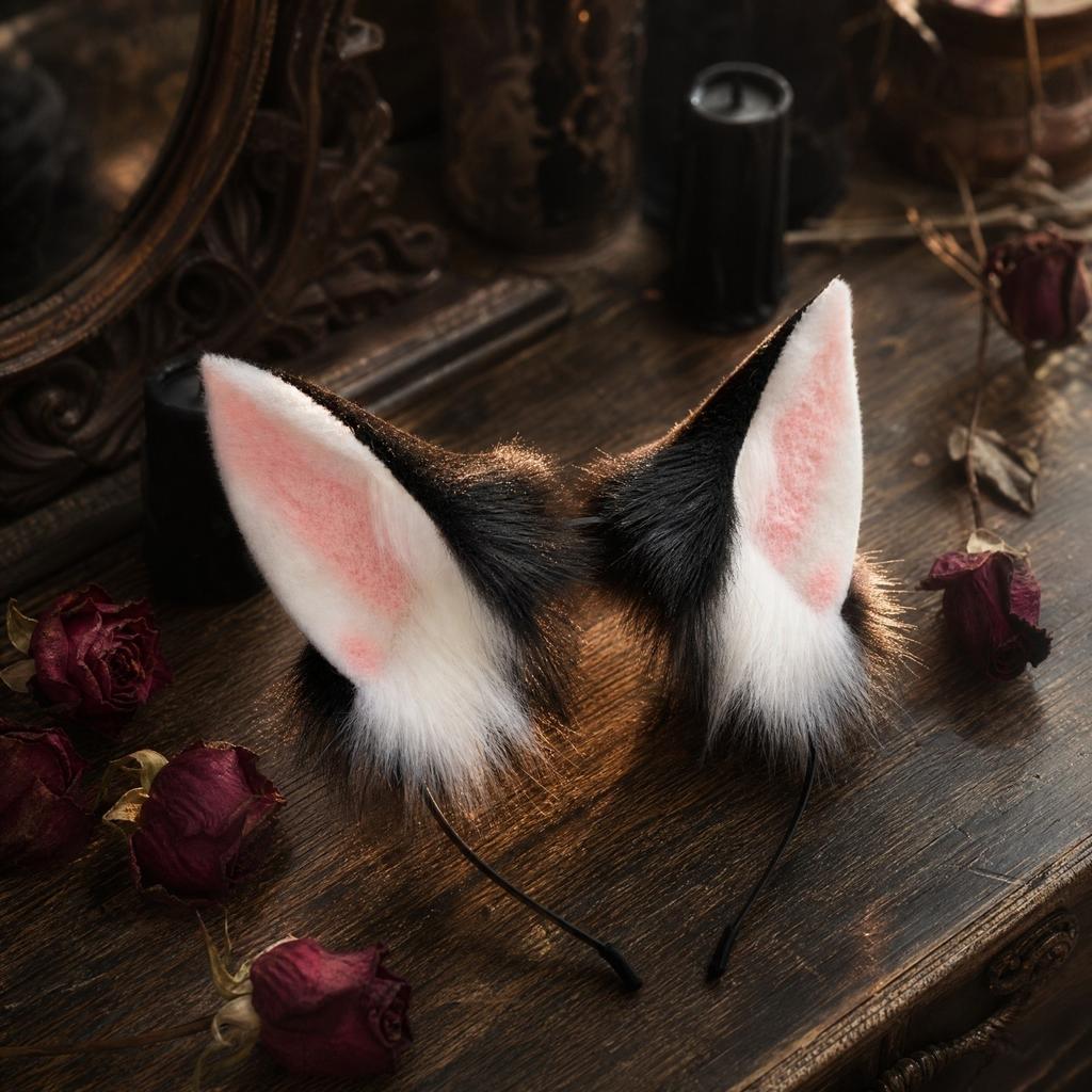 Bandeau Oreilles d'Animal en Peluche pour Fête Costumée d'Halloween