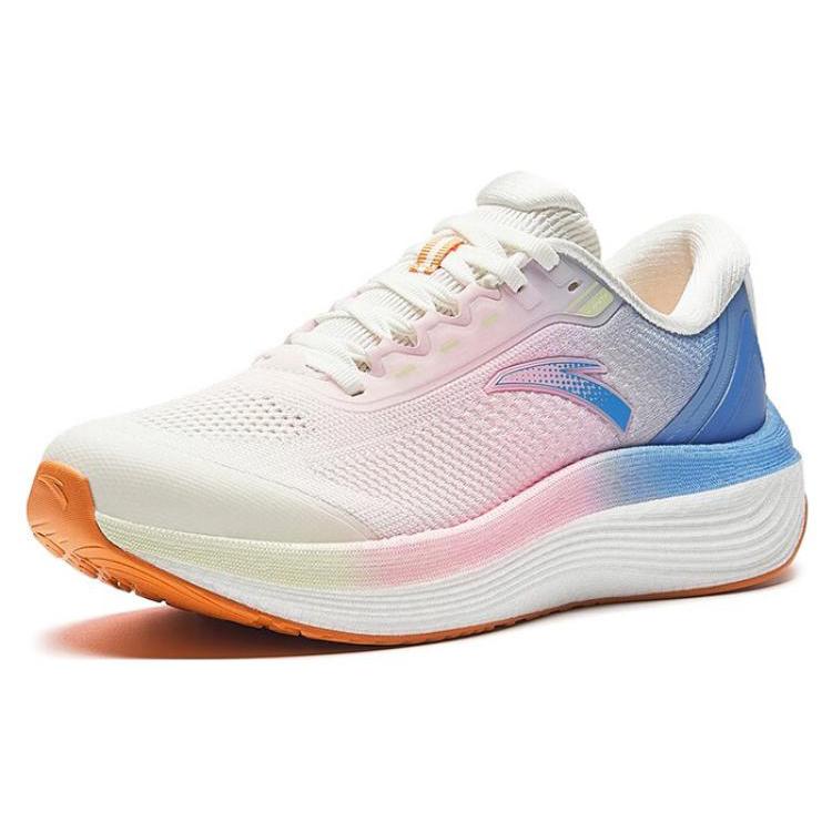 Anta Versatile Slip Resistant Low Top Running Shoes Women's White Pink Blue 922335585-4