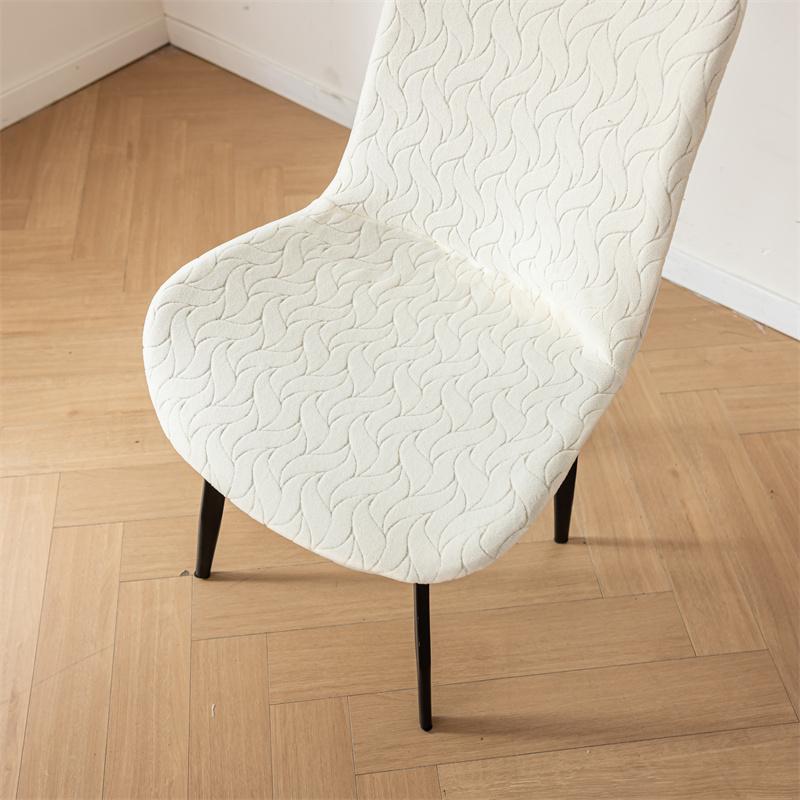 Jacquard Curved Chair Covers Solid Color Dining Chair Slipcover Four Season Dust-proof Protective Case for Home Wedding Decor