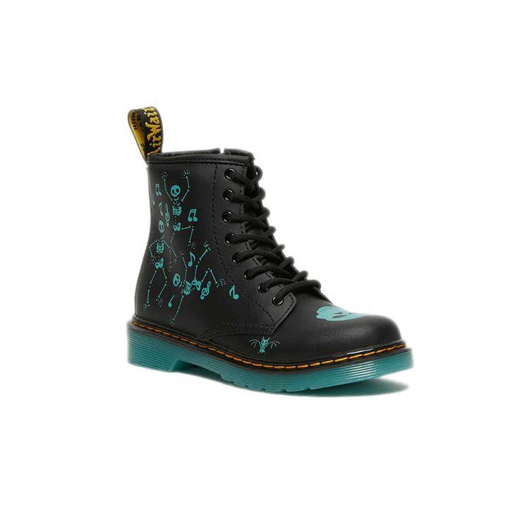 Dr. Martens 1460 Casual Skull Print Durable Boots Kids Boots Black Blue 27077001