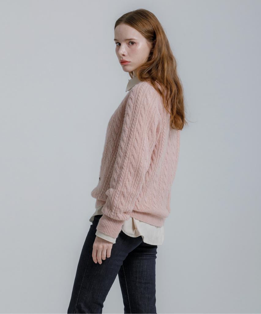 Eilubeu Cable V-Neck Knit Aaqlpo001P