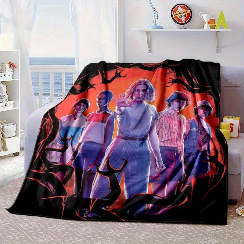 Stranger Sci-fi Adventure Blanket Flannel Blanket for Bed, Sofa, Camping, Hiking, Picnic Essentials, Gift for Family Fan Gifts