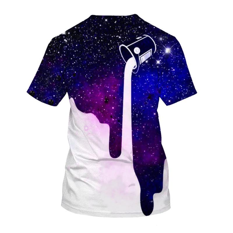 Men's 3D Printed T-Shirt Colorful Pattern Printing Short Sleeve O-Neck Pullover Casual Top