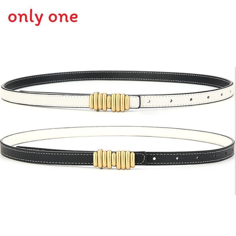 Leather Womens Fashion Belt With Palm Pattern For Casual And Business Wear BlackWhite