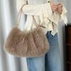 MAXI FAUX FUR BAG, Fuzzy Fur Fluffy Large Handbag, Women's Fashionable Tote Bag, Elegant Ladies Luxury Designer Shoulder Bags