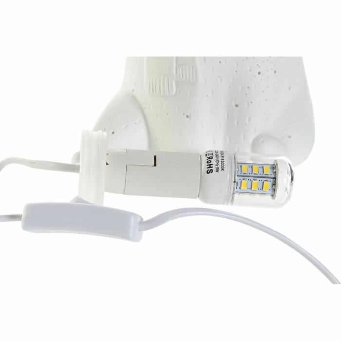 Lampe de bureau - Porcelaine - Ours blanc - 25 W - 220 V - 17 x 12 x 23 cm