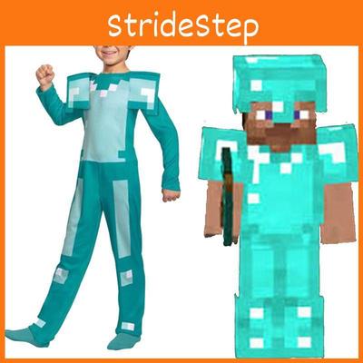 Minecraft Steve Πανοπλία Παιδική Στολή Cosplay Φόρμα Για Αγόρια Και Κορίτσια Ιδανική Για Απόκριες Και Εκδηλώσεις Μεταμφίεσης