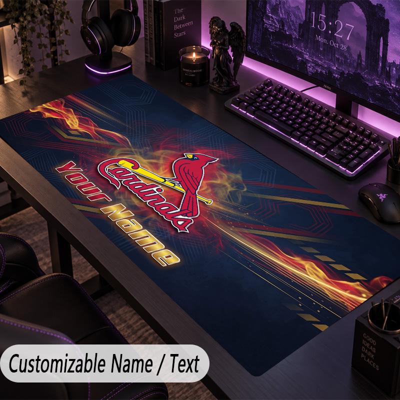 Large Mouse PadSt. Louis Cardinals Custom Name Text Personalized Desk Mat Non Slip Gaming Pad