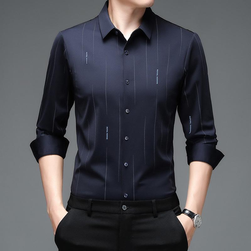 Новая зимняя мужская рубашка из бархата с длинными рукавами — фото 3