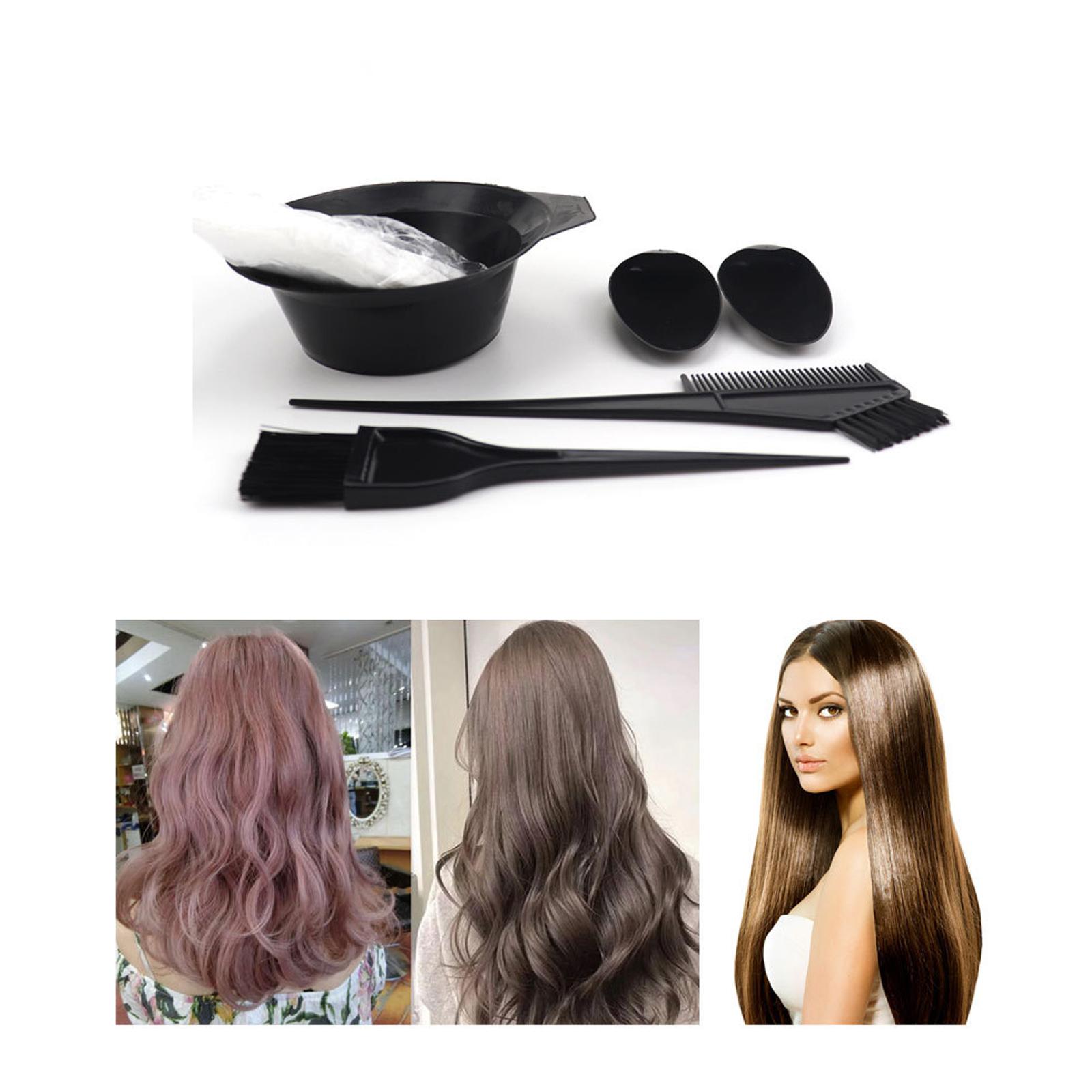 

7 Piece Hair Dye Set, Hair Dye Brush, Comb, Mixing Bowl, Ear Covers, Gloves, Cape, with Reusable Salon Tools, for Professional Highlighting