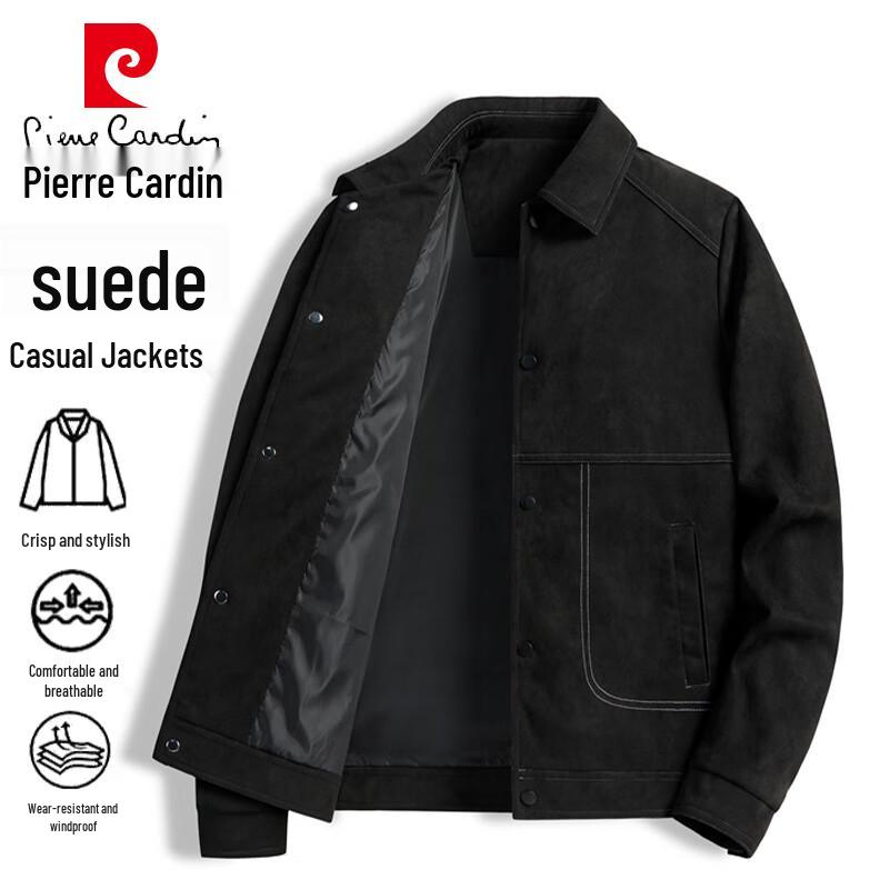 

Pierre Cardin Men s Suede-Effect Bomber Jacket 4XL