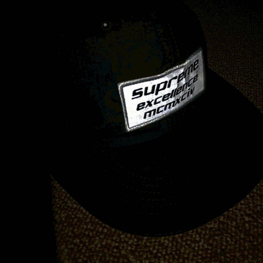

[USED] SUPREME 6-PANEL CAP, reflective cap, black