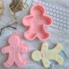1pc Silicone Gingerbread Man Baking Tray 3D Silicone Christmas Gingerbread Man Baking Molds Non Stick Pie Mould Bakeware Tray