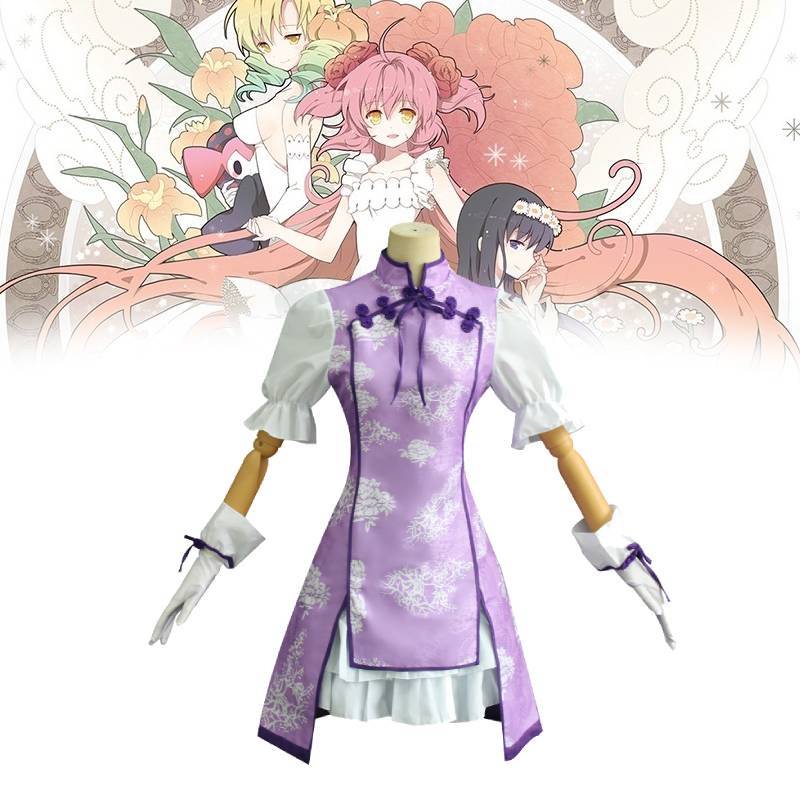 Puella Magi Madoka Magica Akemi Homura Cosplay Costume Polyester Kimono For Anime Role Play