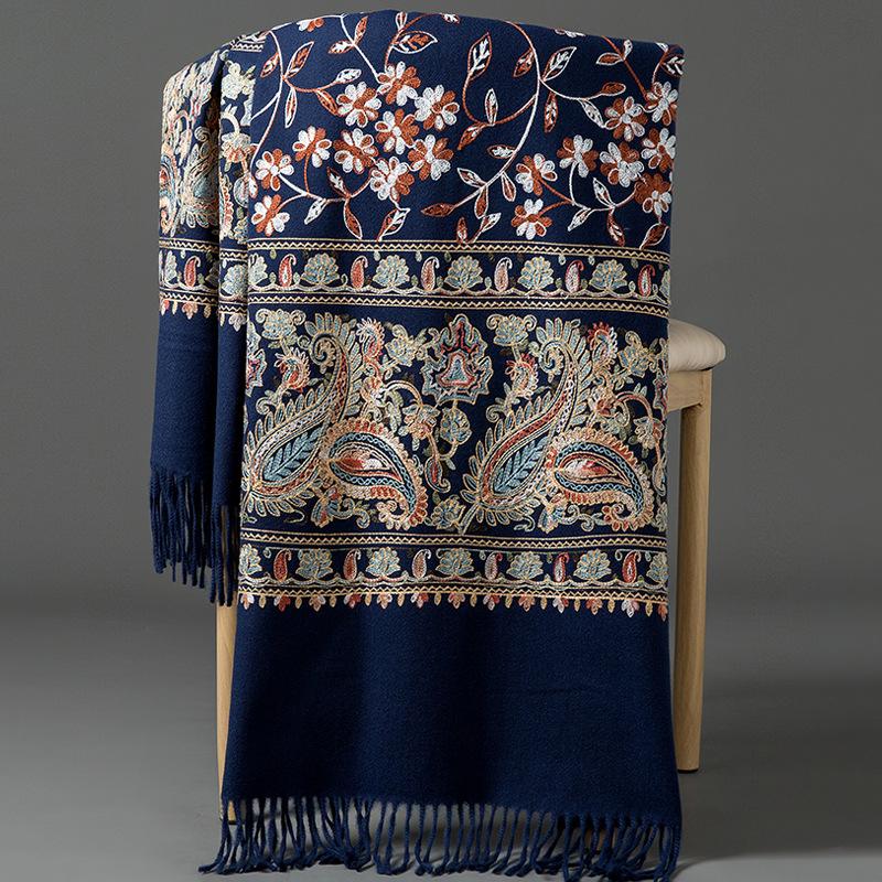70 * 200cm Autumn And Winter New Women'S Solid Color Versatile Simple Tassel Imitation Cashmere Double-Sided Scarf Warm Scarf Atmosphere Shawl