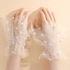 Pleated Tulle Flare Sleeve Elastic False Sleeve Elegant Detachable Wristband  Nail Art Display