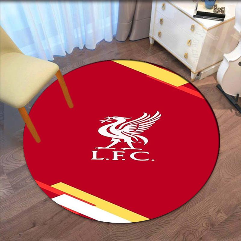 Alfombra Redonda Estampada del Liverpool Football Club Alfombra para Silla Alfombra de Área Felpudos para Entrada, para Silla de Oficina Sala de Estar Dormitorio Cocina.