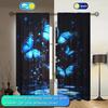 2pcs Dreamy Blue Butterfly Playing In The Water Curtains   Shade and Privacy Protection   Suitable for Decorating Various Rooms